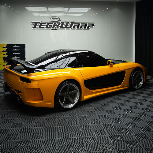 Papaya Orange Vinyl Wrap On Car