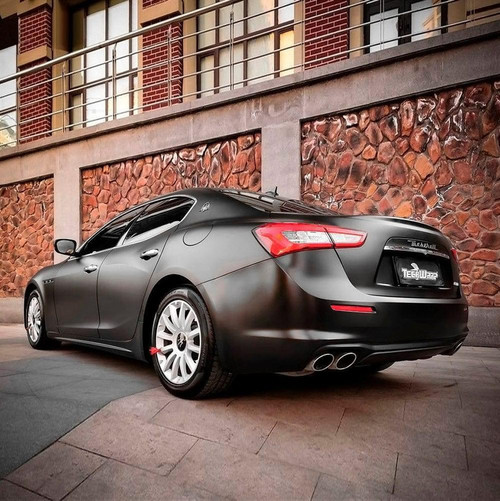 Black Matte Vinyl Wrap On Car