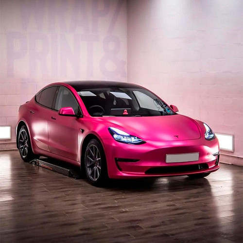 Hot pink Vinyl Wrap On Car