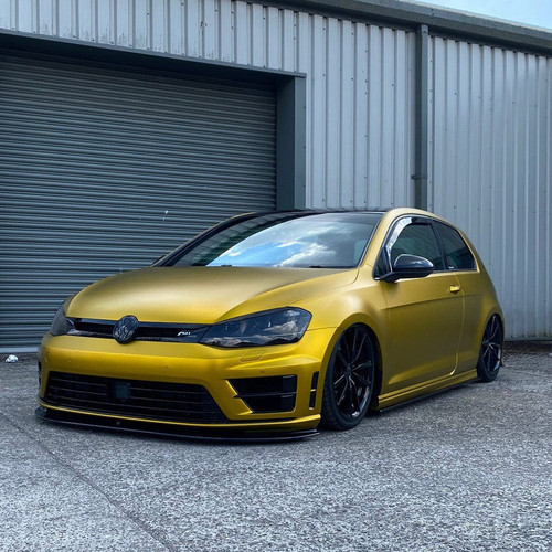 Golden Yellow Vinyl Wrap On Car