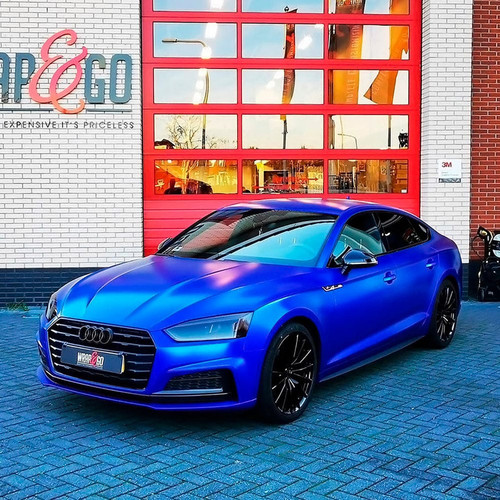 Velvet blue Vinyl Wrap On Car