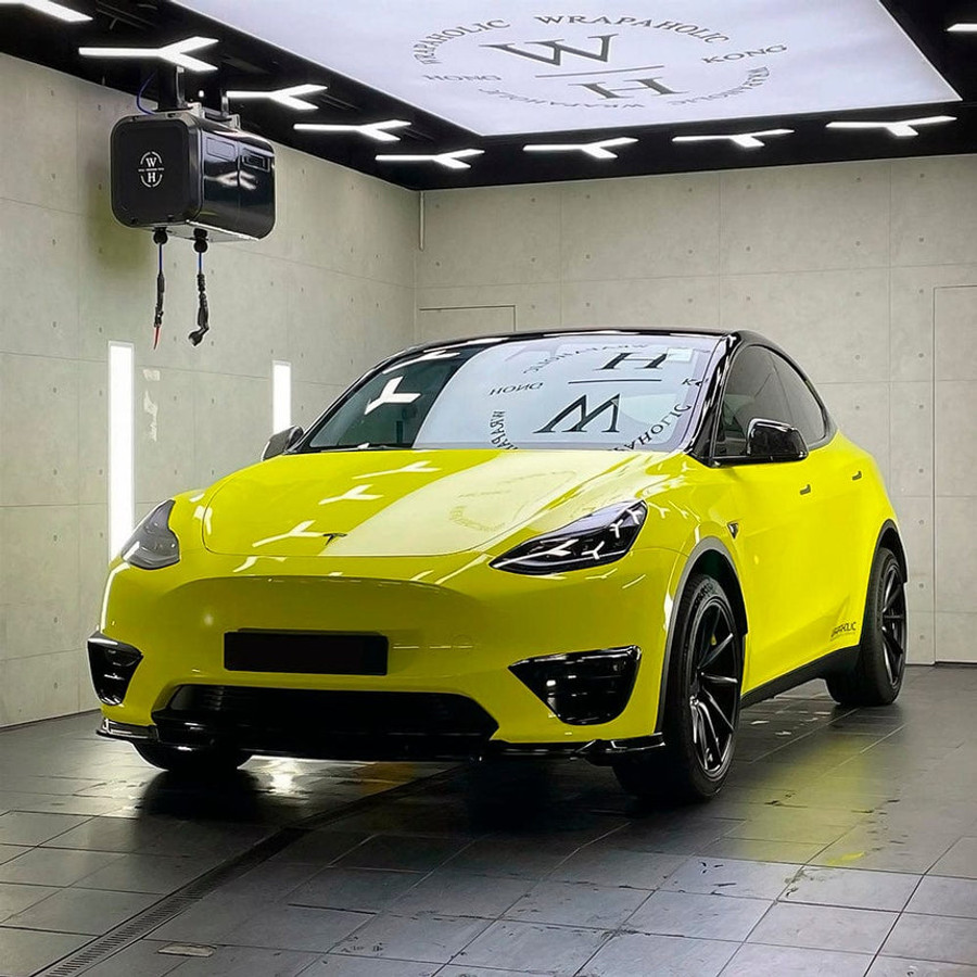 Grape Green Vinyl Wrap On Car