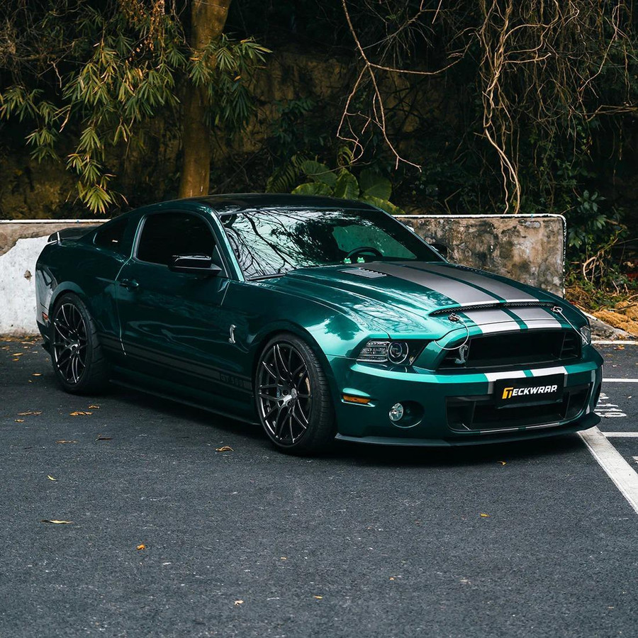 Gloss Azure Flame blue vinyl wrap aluminum finish