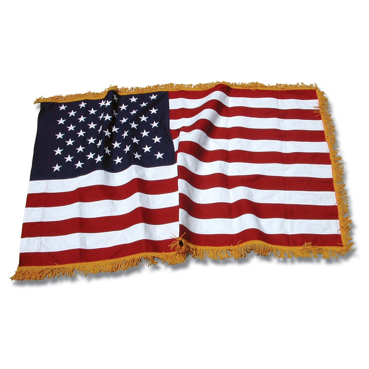 Usflagstore American Flag with Gold Fringe - 3 x 5 FT Embroidered Nylon Flag Sleeve ...