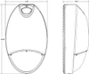 Oval 11 Watt LED Wallpack with Emergency Battery Backup dimensions