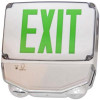 Wet Location LED Exit & Emergency Combo Green Letters