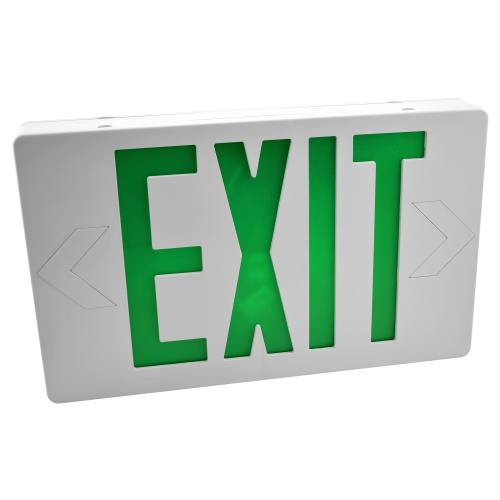 LED Exit Sign Green Letters with Battery Backup