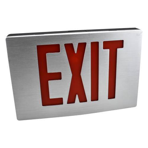 Cast Aluminum LED Exit with Battery Backup Red