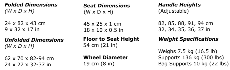 Mambo Rollator Specs