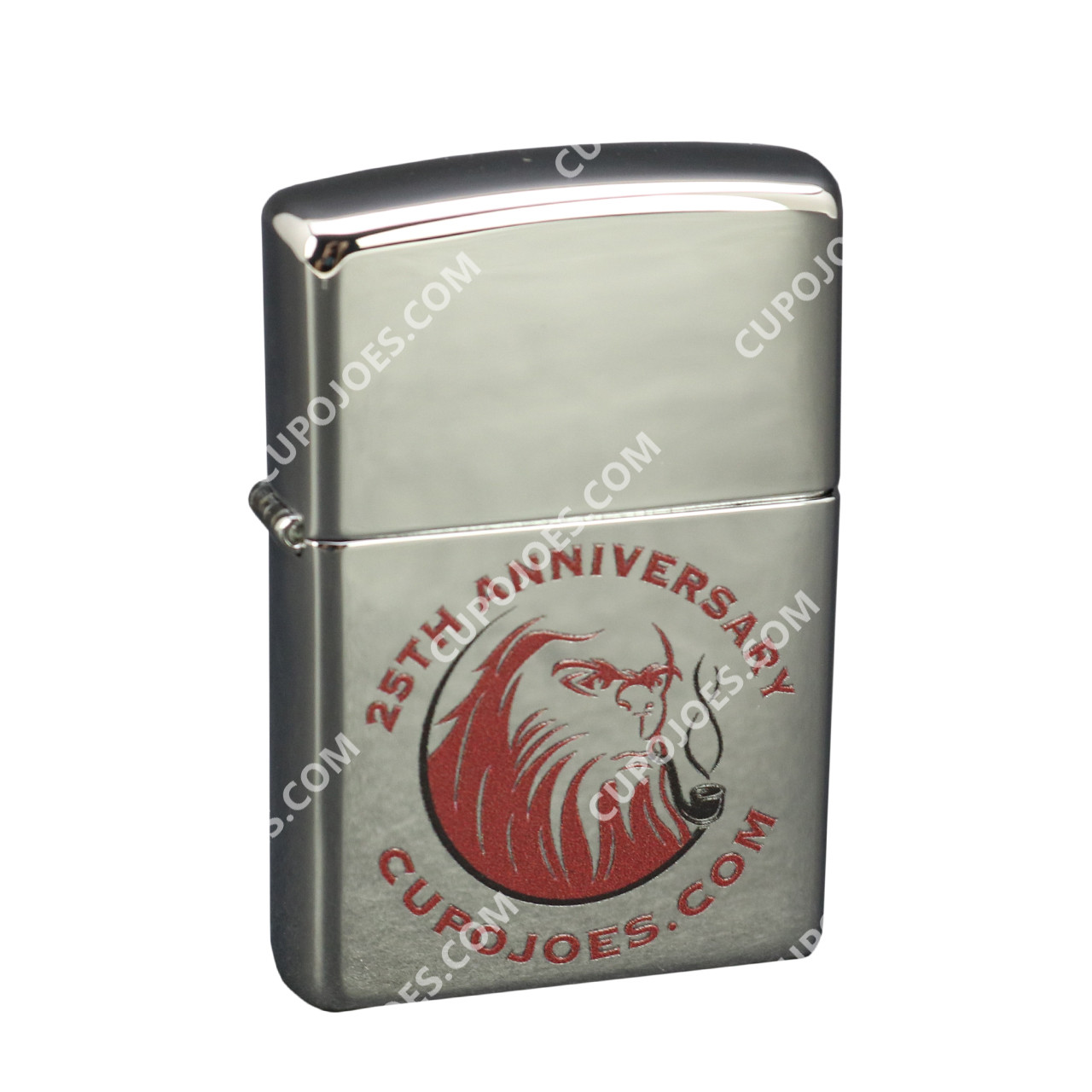Cup O' Joes 25th Anniversary Zippo Pipe Lighter Chrome 