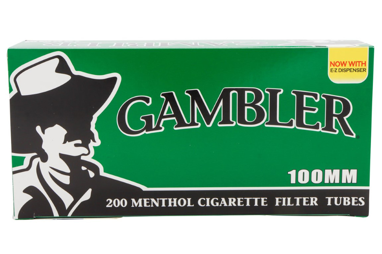Gambler Tube Cut Menthol 100mm Filter Cigarette Tubes - 5pk
