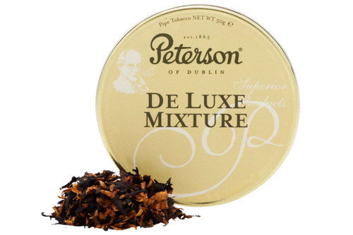 Peterson De Luxe Mixture 50g Tin and Tobacco