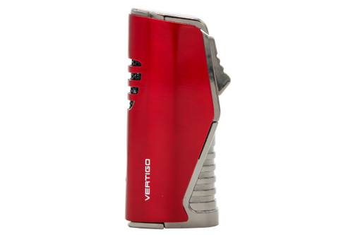 Vertigo Atlas Triple Torch Cigar Lighter - Red Front