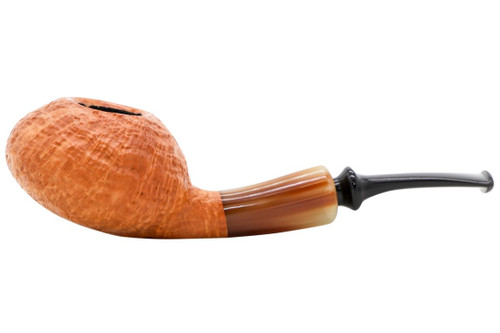 J. Mouton Sandblast Tomato with Ox Horn Pipe #102-0286 Left