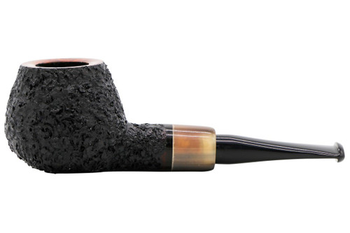 J. Mouton Sandblasted Apple with Buffalo Horn  Pipe #102-0291 Left