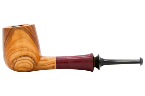 Brentegani Pipes Olivewood Smooth Billiard Pipe #102-0794 Left