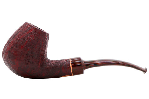 Reum Handmade Artisan Sandblast Bent Brandy Pipe 102-1076 Left