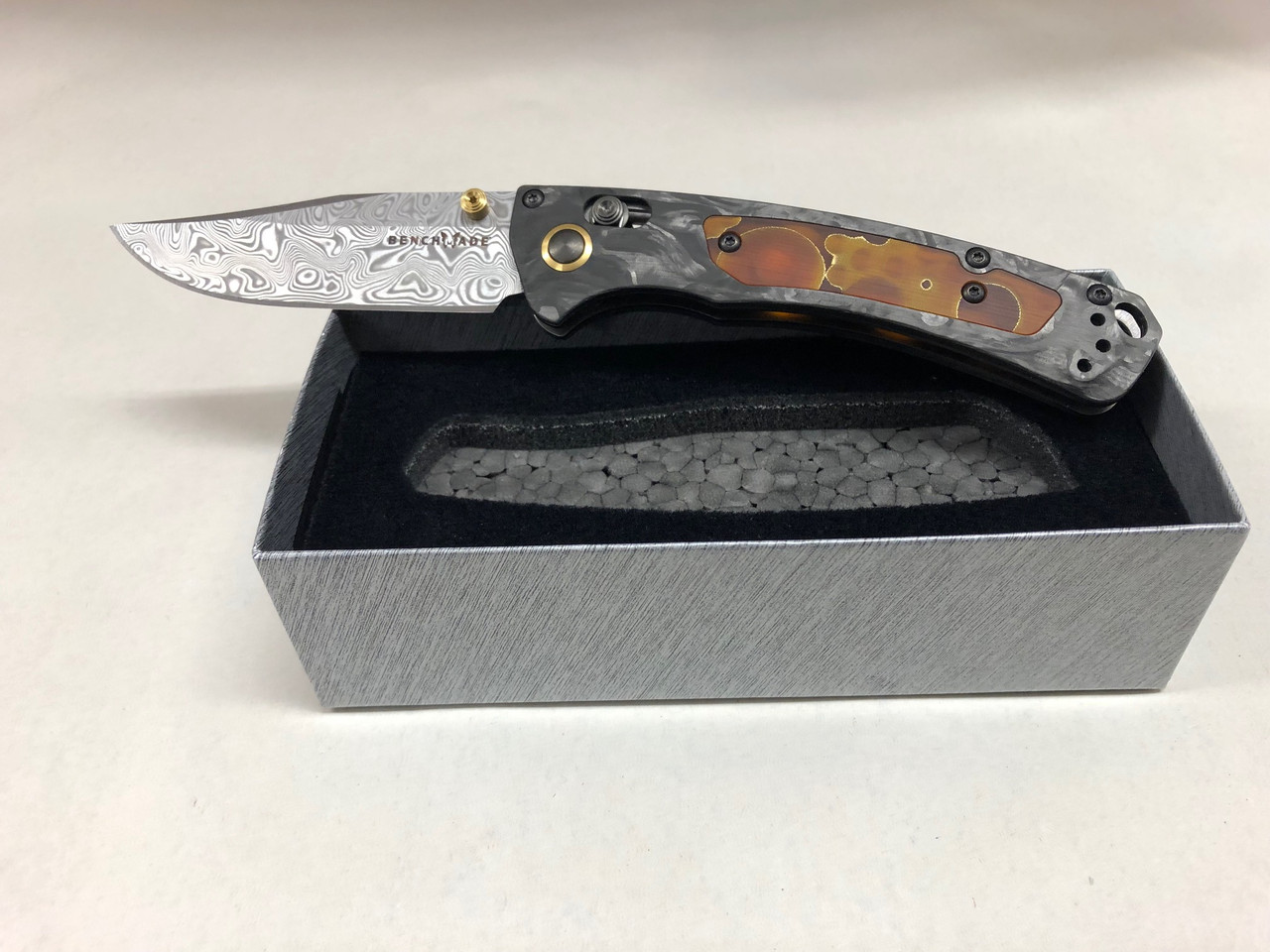 Benchmade Gold Class 15085201 Limited Mini Crooked River Damasteel