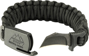 NEW Outdoor Edge Large Black Para-Claw Paracord Knife Bracelet Tactical Survival