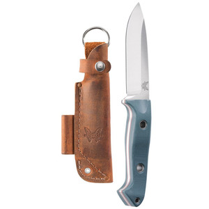 Benchmade 162 Bushcrafter Fixed Blade Knife S30V Blade Leather Sheath