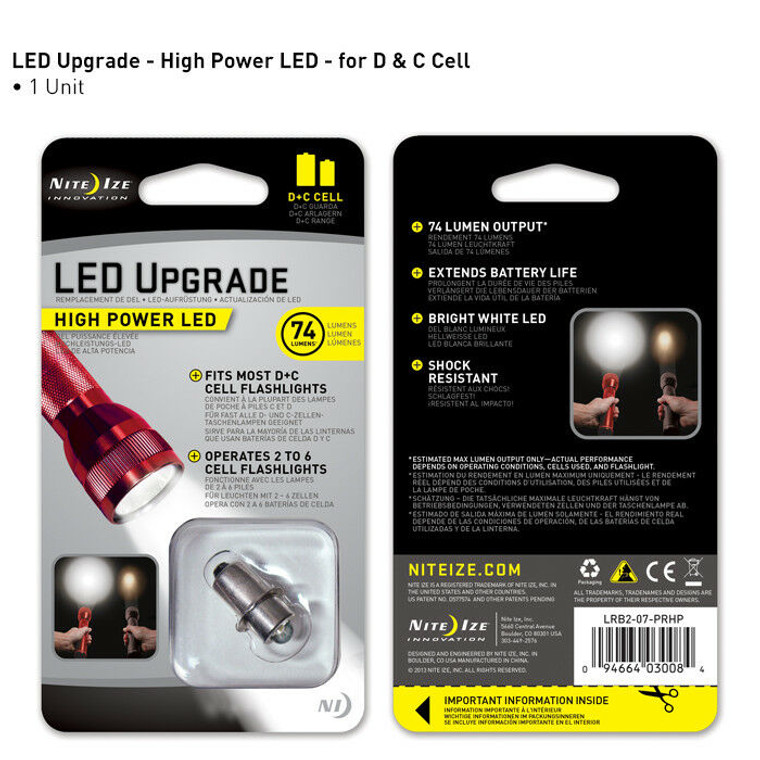 NEW Nite Ize High Power C or D Cell LED Upgrade Flashlight Maglite LRB2-07-PRHP