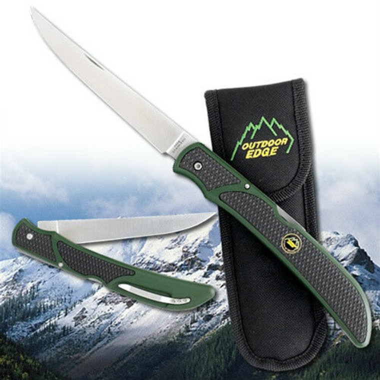 NEW Outdoor Edge Fish & Bone Folding Fillet Knife with Nylon Sheath FB-1