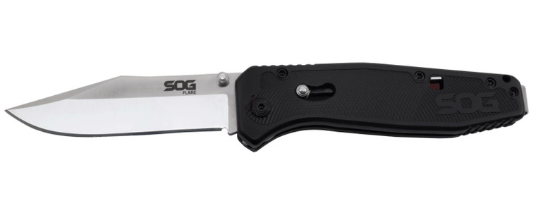 NEW SOG Flare Assisted Opening Folding Knife Clip Point Reversible Pocket Clip