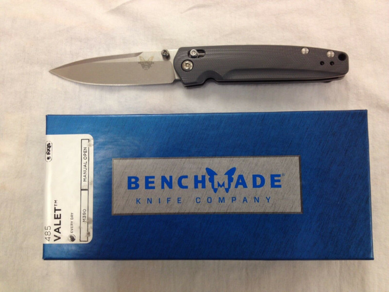Benchmade 485 Valet M390 Super Steel Plain Edge Knife Axis Lock G10 Handles