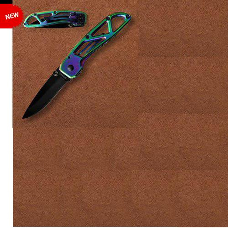 Stone River Gear Ceramic Folding Knife with Rainbow Titanium Handle SRG5RTB