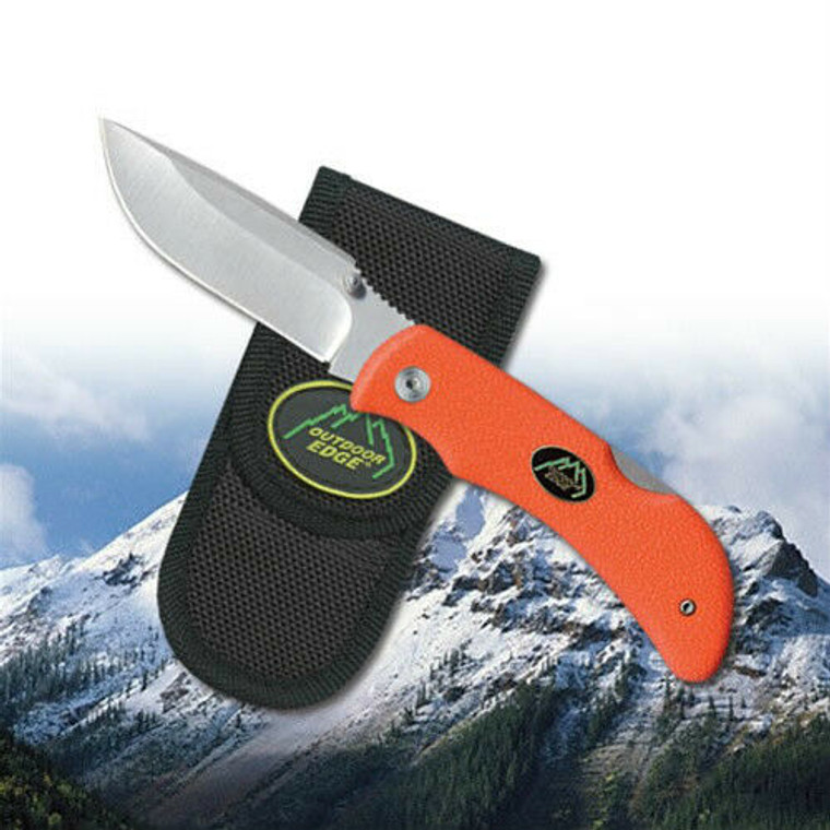NEW Outdoor Edge Grip-Blaze Folding Knife Orange Kraton Handle GB-20C
