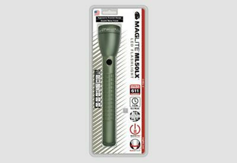 Maglite ML50LX LED Flashlight Foliage Green 3-Cell C 611 Lumens ML50LX-S3RI6