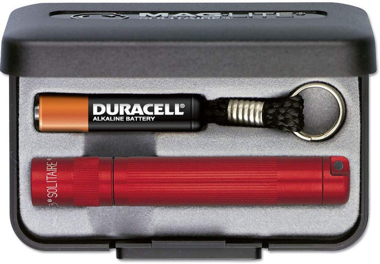 Maglite Solitaire Red in Presentation Box 1 cell AAA Flashlight K3A032