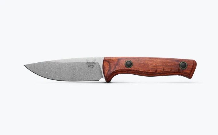 Benchmade 15650 SlipRidge Fixed Blade Wood Handle MagnaCut Drop-Point