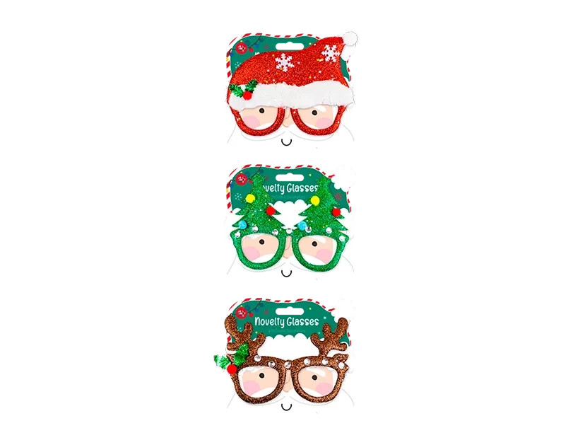 Festive Red Christmas Novelty Glasses for Holiday Celebrations