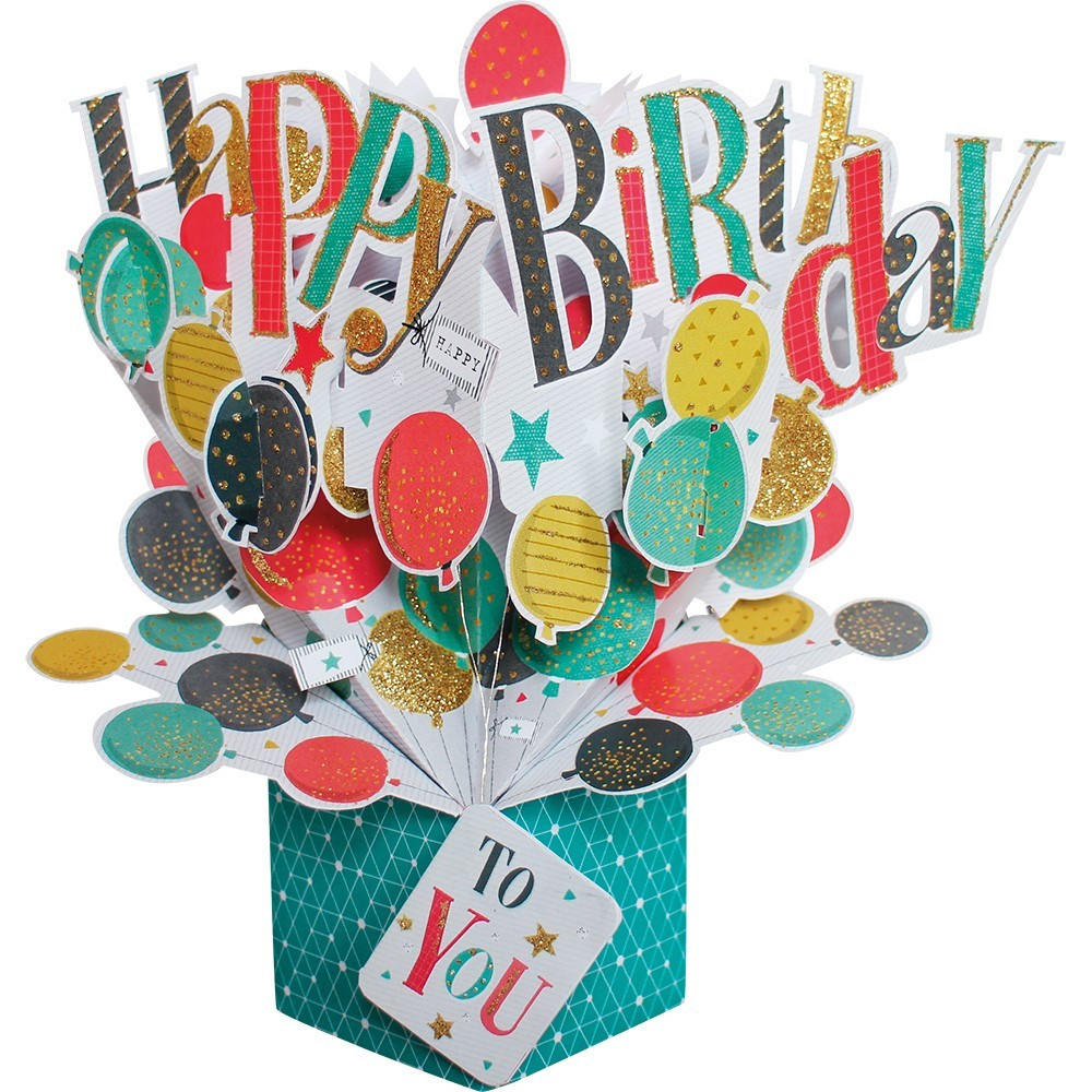 3D Pop Up Card by Second Nature - Happy Birthday Colourful Balloons