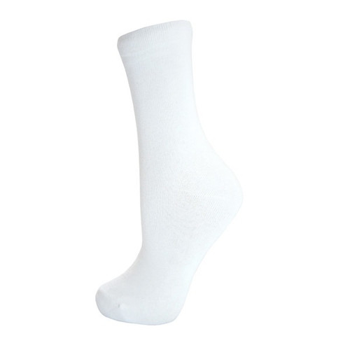 Kids 3pk Plain School Socks - White 31-36 / 12-3.5