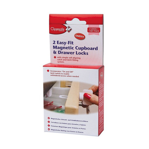 Easy Fit Magnetic Cupboard & Drawer Locks - pk 2 by Clippasafe Easy Fit Magnetic Cupboard & Drawer Locks - pk 2 by Clippasafe