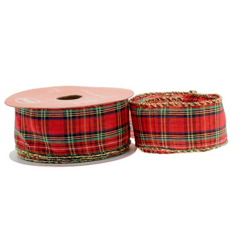 Wired Tartan Ribbon 38mm Wired Tartan Ribbon 38mm