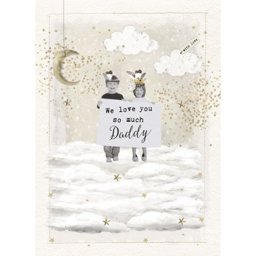 Kids With Placard 7x5 Inch Fathers Day Greeting Card Kids With Placard 7x5 Inch Fathers Day Greeting Card