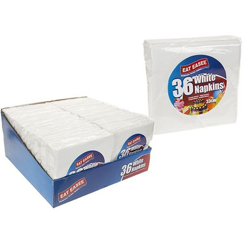 36pc White Napkins 2ply 33cm X 33cm -