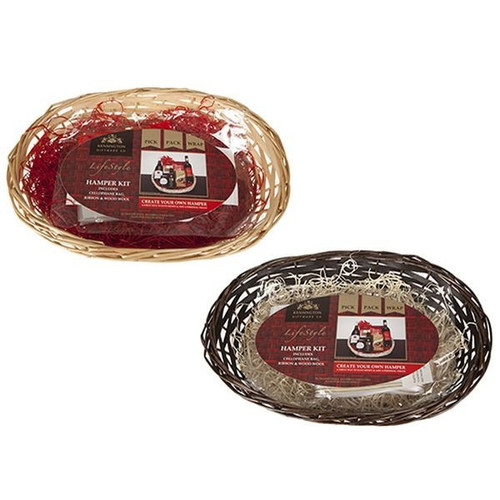 2assorted S s Oval Make Your Own Hampers W wrap+ribbon In Pdq -