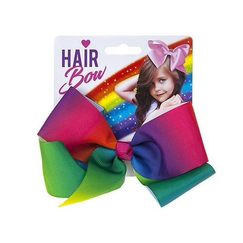 Large Rainbow Fashion Jo Jo Style Hair Bow (Assorted Designs)