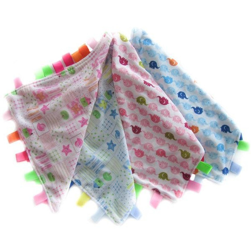 Baby Comfort Blanket With Taggies By Soft Touch