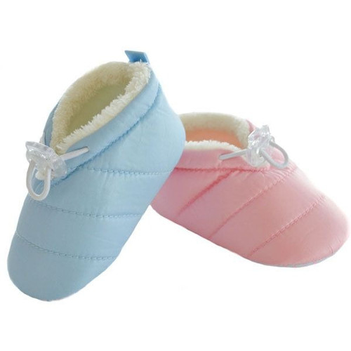 Soft Touch Plain Nylon Bootee Shoe With Elastic Strap (NB-12 Months) (Assorted Designs)