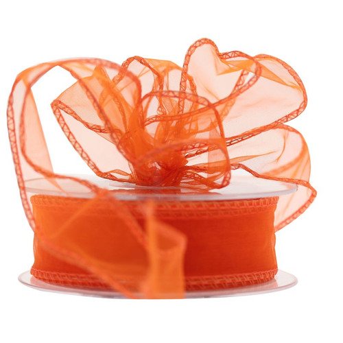 Orange Wired Edge Organza Ribbon (30mm x 20m) Orange Wired Edge Organza Ribbon (30mm x 20m)