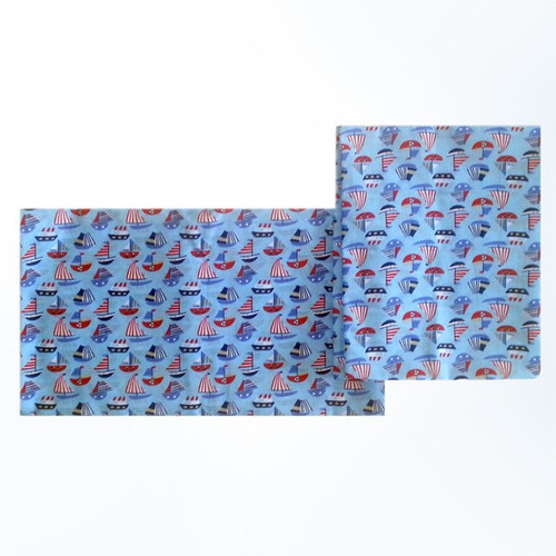 Blue Nautical Boats Theme Duvet Cover & Pillow Case