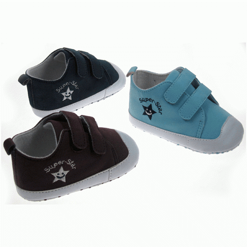 Super star shoes with Velcro Fastener and Embroidery by Soft Touch (Assorted Designs)