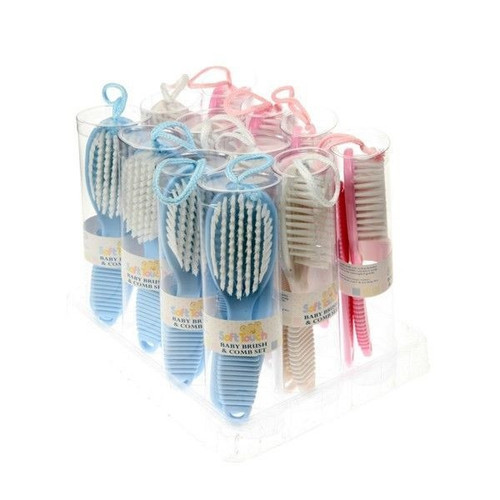 Deluxe Baby Brush & Comb Set Mixed Colours  by Soft Touch
