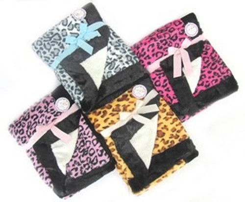 Gorgeous Leopard Print Plush Wrap with Sherpa Fleece Lining  by Soft Touch