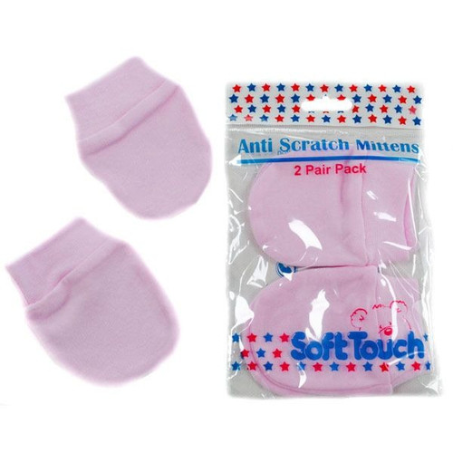 Infants Anti-scratch Mittens - Pink 
